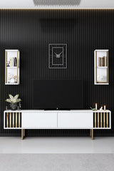 Furniture sets - Furniture set White - Gold - Gold Line - Coffee table + TV Furniture - Dimehouse