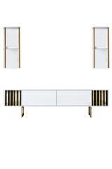 Furniture sets - Furniture set White - Gold - Gold Line - Coffee table + TV Furniture - Dimehouse