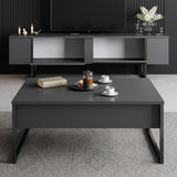 Furniture Sets - Furniture Set Anthracite Luxury - Coffee Table + TV Furniture - Black Frame - Dimehouse