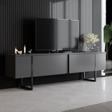 Furniture Sets - Furniture Set Anthracite Luxury - Coffee Table + TV Furniture - Black Frame - Dimehouse