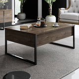 Furniture Sets - Furniture Set Walnut Luxury - Coffee Table + TV Furniture - Black Frame - Dimehouse