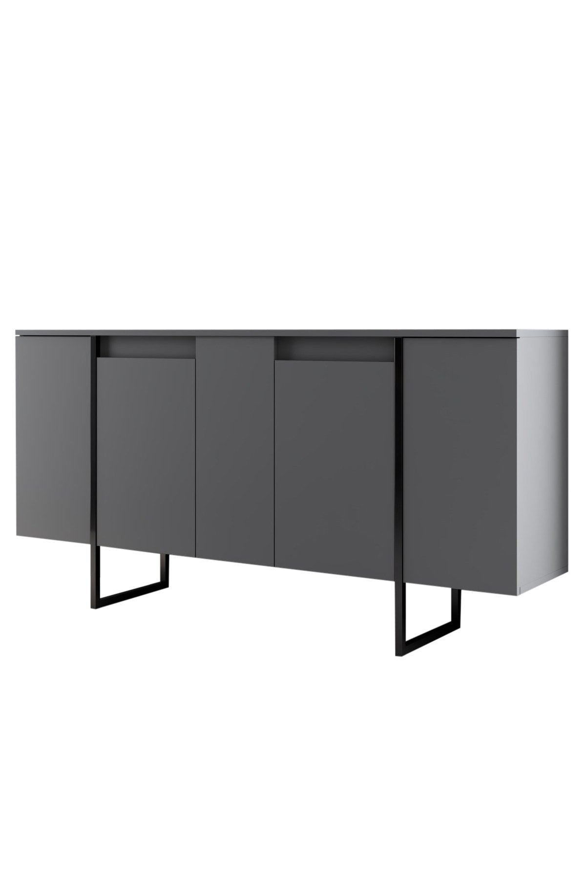 Sideboards - Modern Sideboard Anthracite Luxury 160x80x35 - Black Frame - Dimehouse