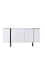 Sideboards - Modern Sideboard White Luxury 160x80x35 - Black Frame - Dimehouse