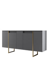 Sideboards - Modern Sideboard Anthracite Luxury 160x80x35 - Golden Frame - Dimehouse