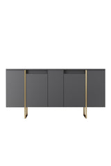 Sideboards - Modern Sideboard Anthracite Luxury 160x80x35 - Golden Frame - Dimehouse