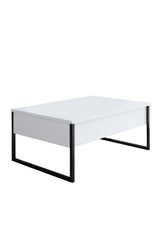 Furniture Sets - Furniture Set White Luxury - Coffee Table + TV Furniture + Dresser - Black Frame - Dimehouse
