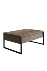 Furniture Sets - Furniture Set Walnut Luxury - Coffee Table + TV Furniture + Dresser - Black Frame - Dimehouse