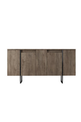 Furniture Sets - Furniture Set Walnut Luxury - Coffee Table + TV Furniture + Dresser - Black Frame - Dimehouse