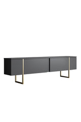Furniture Sets - Furniture Set Anthracite Luxury - Coffee Table + TV Furniture + Sideboard - Golden Frame - Dimehouse
