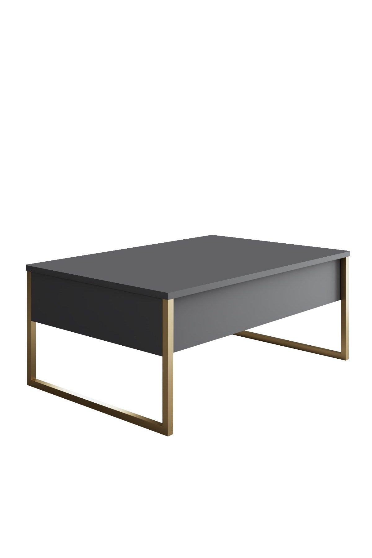 Furniture Sets - Furniture Set Anthracite Luxury - Coffee Table + TV Furniture + Sideboard - Golden Frame - Dimehouse