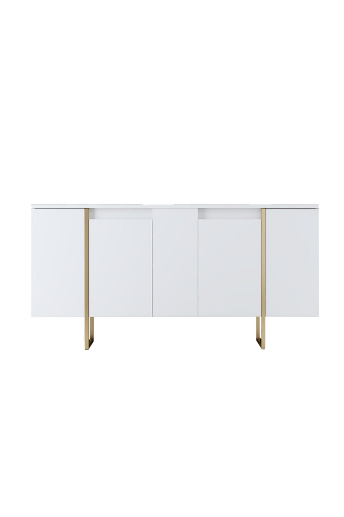 Furniture Sets - Furniture Set White Luxury - Coffee Table + TV Furniture + Dresser - Golden Frame - Dimehouse