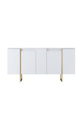 Furniture Sets - Furniture Set White Luxury - Coffee Table + TV Furniture + Dresser - Golden Frame - Dimehouse