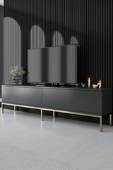 Furniture Sets - Furniture Set Anthracite Lord - Coffee Table + TV Furniture + Sideboard - Golden Frame - Dimehouse