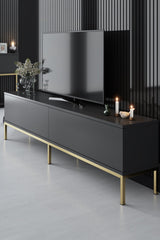 Furniture Sets - Furniture Set Anthracite Lord - Coffee Table + TV Furniture + Sideboard - Golden Frame - Dimehouse