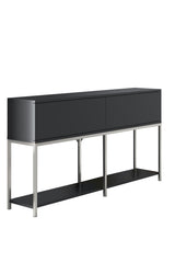 Sideboards - Modern Sideboard Anthracite Lord 150x30x80 - Silver Frame - Two Compartments - Dimehouse