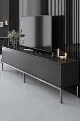 Furniture Sets - Furniture Set Anthracite Lord - Coffee Table + TV Furniture + Sideboard - Silver Frame - Dimehouse