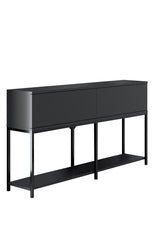 Sideboards - Modern Sideboard Anthracite Lord 150x30x80 - Black Frame - Two Compartments - Dimehouse
