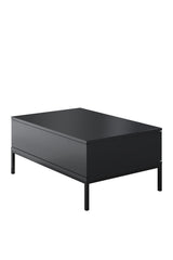 Coffee tables - Rectangular Coffee Table Anthracite Lord 90x60 - Black Frame - Dimehouse
