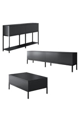 Furniture Sets - Furniture Set Anthracite Lord - Coffee Table + TV Furniture + Sideboard - Black Frame - Dimehouse