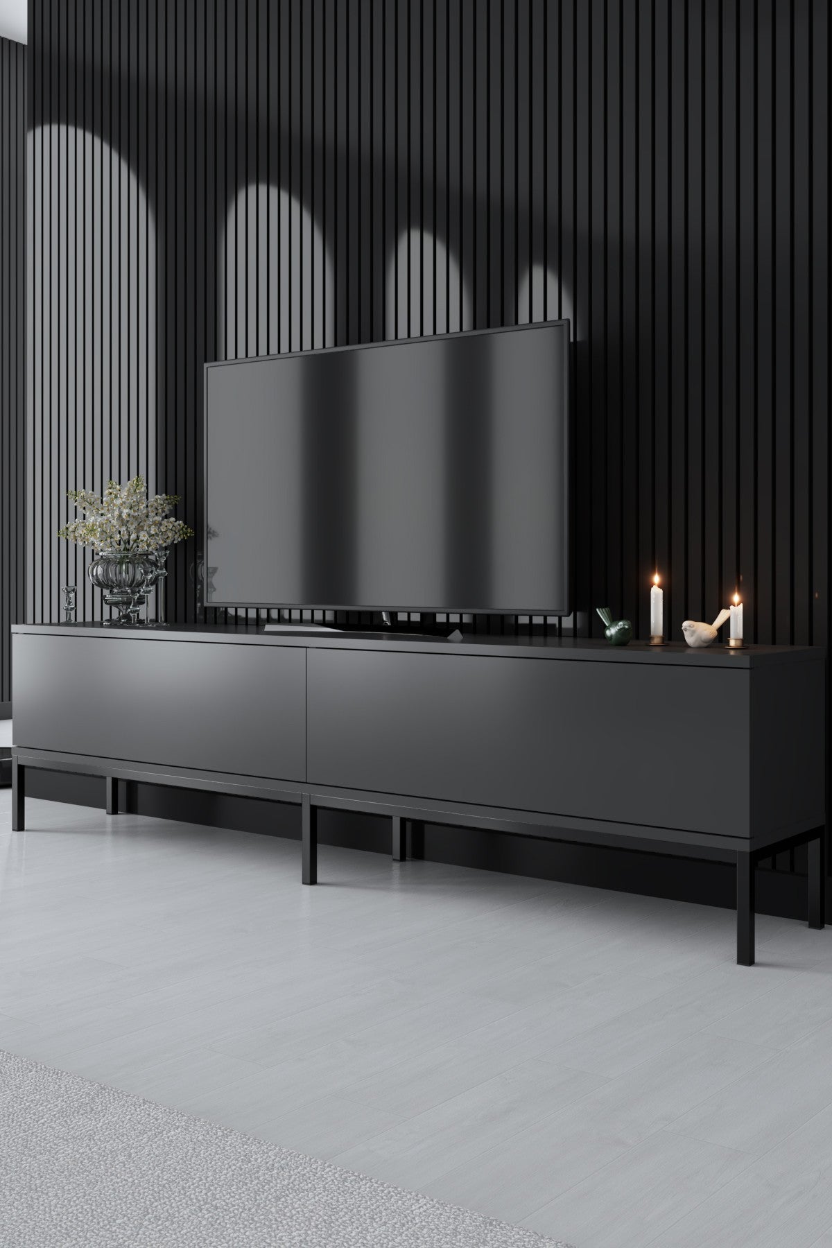 Furniture Sets - Furniture Set Anthracite Lord - Coffee Table + TV Furniture + Sideboard - Black Frame - Dimehouse