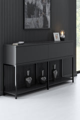 Furniture Sets - Furniture Set Anthracite Lord - Coffee Table + TV Furniture + Sideboard - Black Frame - Dimehouse