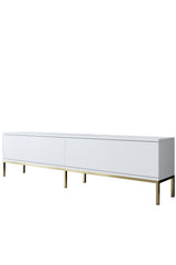 TV Furniture - TV Furniture Lord White Gold Melamine 180x47x30 cm - Dimehouse