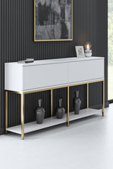 Furniture Sets - Furniture Set White Lord - Coffee Table + TV Furniture + Sideboard - Golden Frame - Dimehouse