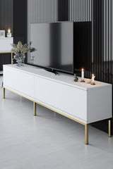 Furniture Sets - Furniture Set White Lord - Coffee Table + TV Furniture + Sideboard - Golden Frame - Dimehouse