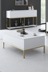 Furniture Sets - Furniture Set White Lord - Coffee Table + TV Furniture + Sideboard - Golden Frame - Dimehouse