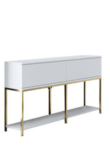 Furniture Sets - Furniture Set White Lord - Coffee Table + TV Furniture + Sideboard - Golden Frame - Dimehouse