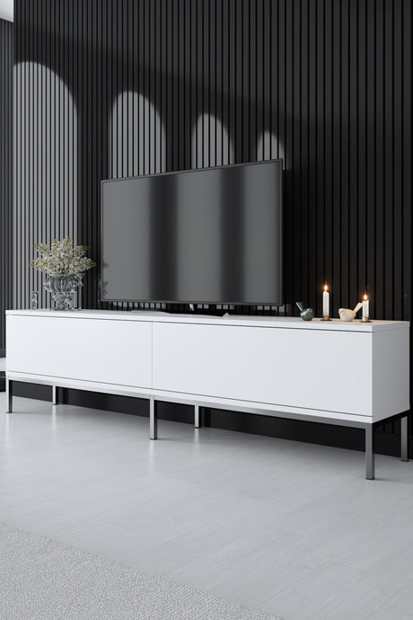 Furniture Sets - Furniture Set White Lord - Coffee Table + TV Furniture + Sideboard - Silver Frame - Dimehouse