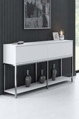 Furniture Sets - Furniture Set White Lord - Coffee Table + TV Furniture + Sideboard - Silver Frame - Dimehouse