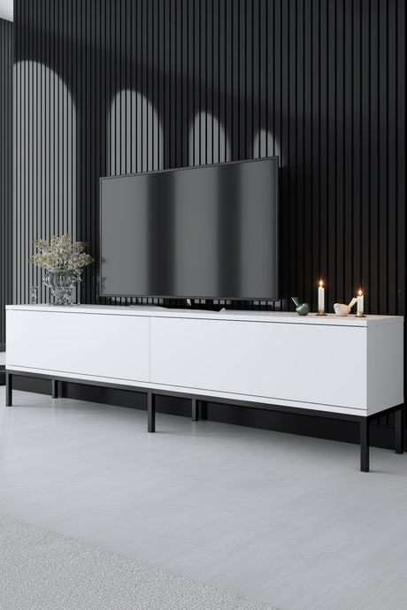 Furniture Sets - Furniture Set White Lord - Coffee Table + TV Furniture + Dresser - Black Frame - Dimehouse