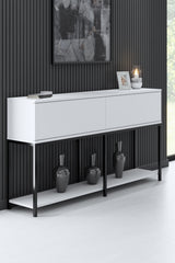 Furniture Sets - Furniture Set White Lord - Coffee Table + TV Furniture + Dresser - Black Frame - Dimehouse