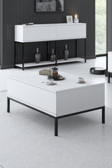 Furniture Sets - Furniture Set White Lord - Coffee Table + TV Furniture + Dresser - Black Frame - Dimehouse