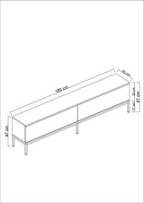 TV Furniture - TV Furniture Lord Black Gold Melamine 180x47x30 cm - Dimehouse