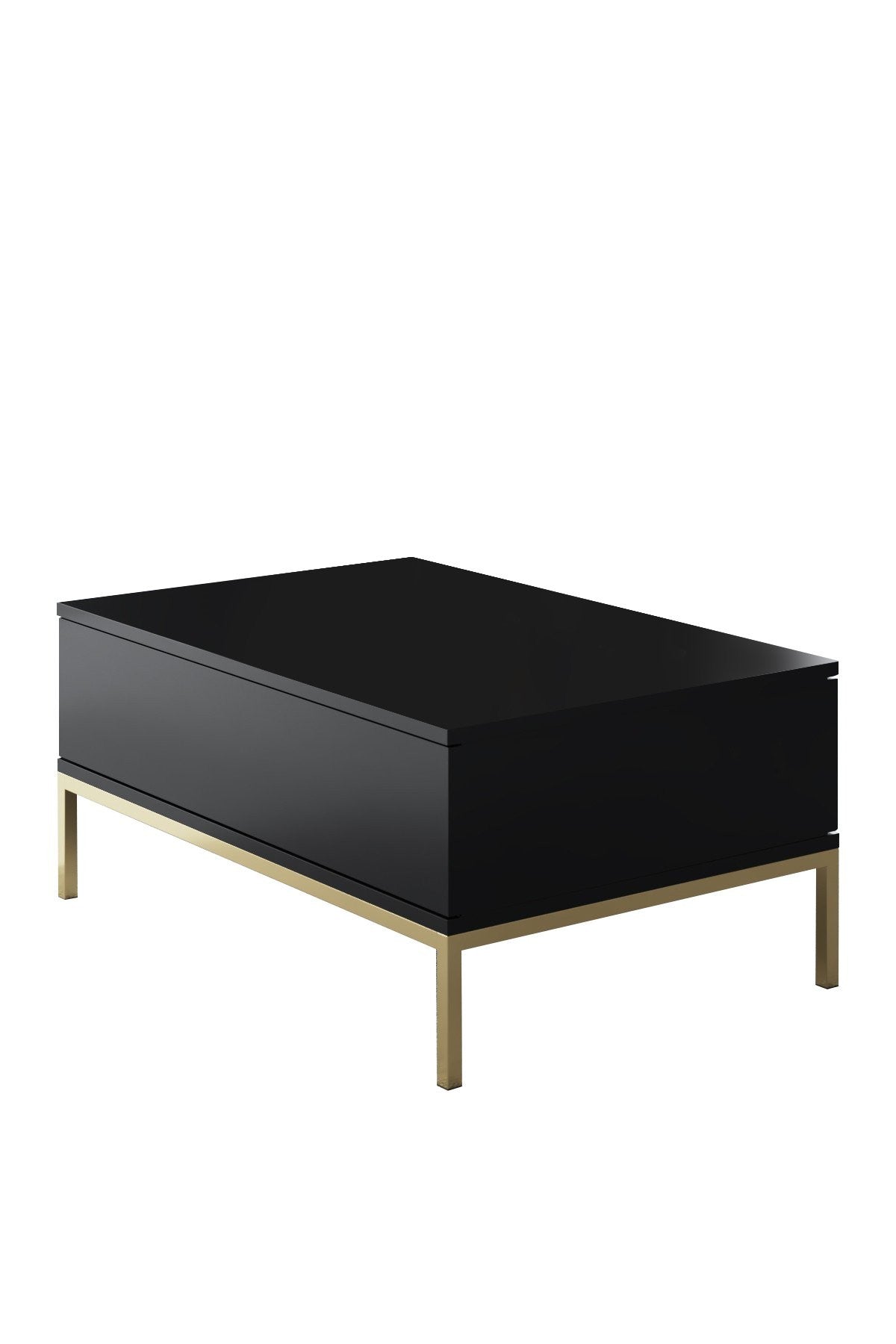 Coffee tables - Rectangular Coffee Table Black Lord 90x60 - Golden Frame - Dimehouse