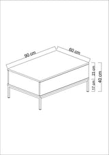 Coffee tables - Rectangular Coffee Table Black Lord 90x60 - Golden Frame - Dimehouse