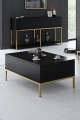 Furniture Sets - Furniture Set Black Lord - Coffee Table + TV Furniture + Sideboard - Golden Frame - Dimehouse