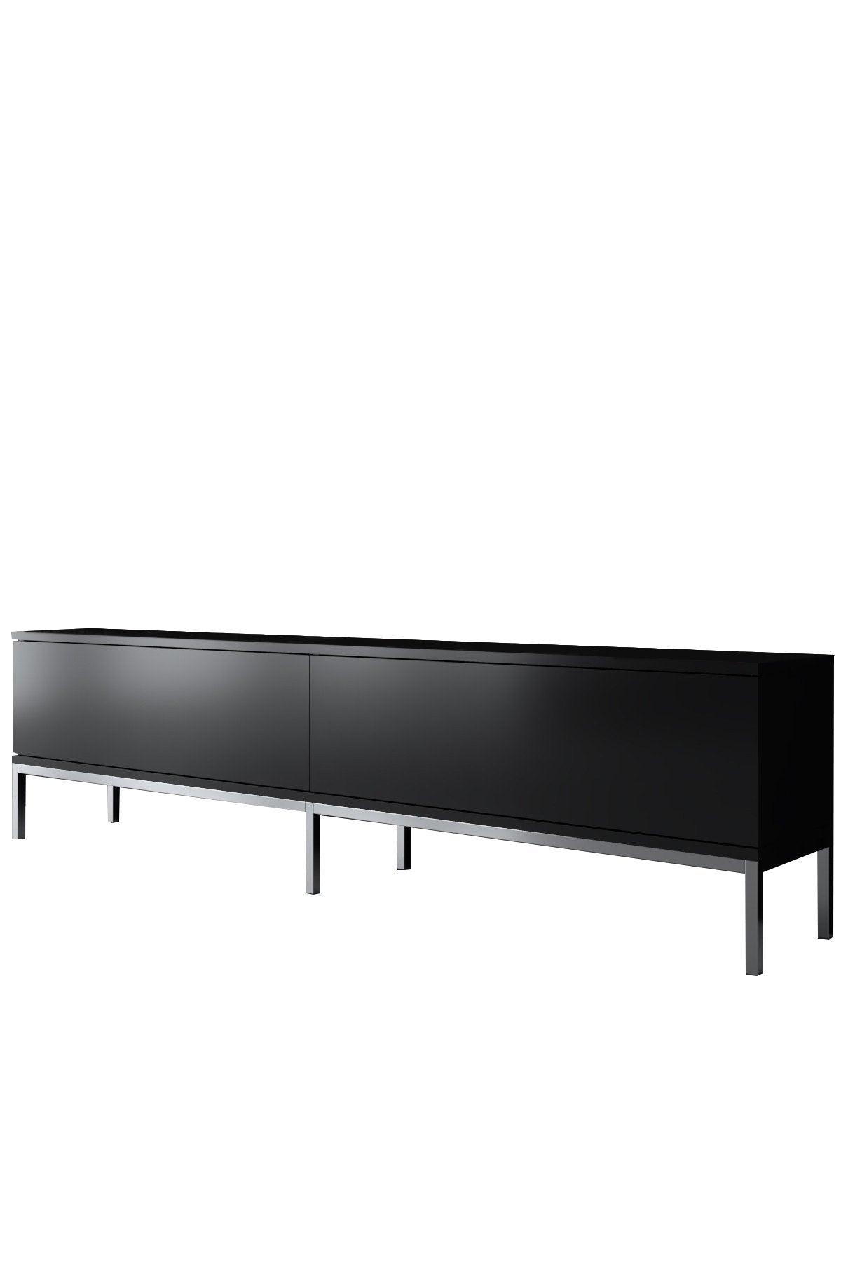 TV Furniture - TV Furniture Lord Black Silver Melamine 180x47x30 cm - Dimehouse