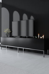 Furniture Sets - Furniture Set Black Lord - Coffee Table + TV Furniture + Sideboard - Silver Frame - Dimehouse