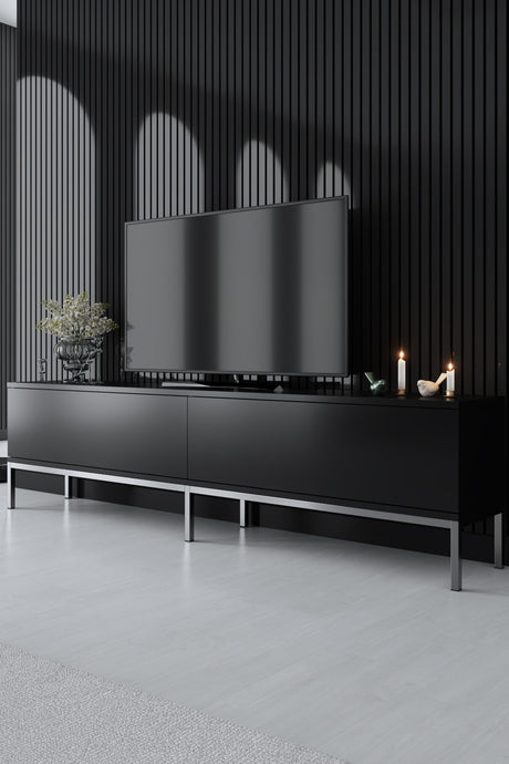 Furniture Sets - Furniture Set Black Lord - Coffee Table + TV Furniture + Sideboard - Silver Frame - Dimehouse
