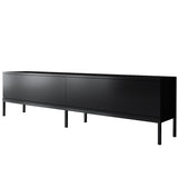 TV Furniture - TV Furniture Lord Black Melamine 180x47x30 cm - Dimehouse