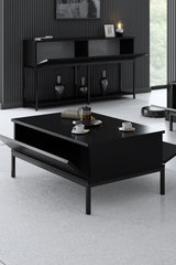 Coffee tables - Rectangular Coffee Table Black Lord 90x60 - Black Frame - Dimehouse