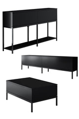 Furniture Sets - Furniture Set Black Lord - Coffee Table + TV Furniture + Dresser - Black Frame - Dimehouse