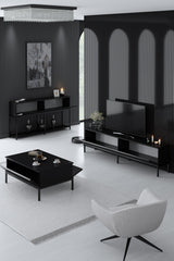 Furniture Sets - Furniture Set Black Lord - Coffee Table + TV Furniture + Dresser - Black Frame - Dimehouse