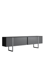Furniture Sets - Furniture Set Anthracite Luxury - Coffee Table + TV Furniture + Sideboard - Silver Frame - Dimehouse