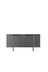 Furniture Sets - Furniture Set Anthracite Luxury - Coffee Table + TV Furniture + Sideboard - Silver Frame - Dimehouse