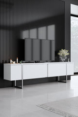 Furniture sets - Furniture set White Luxury - Coffee table + TV Furniture + Dresser Luxury - Silver Frame - Dimehouse
