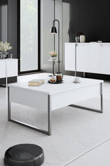 Furniture sets - Furniture set White Luxury - Coffee table + TV Furniture + Dresser Luxury - Silver Frame - Dimehouse